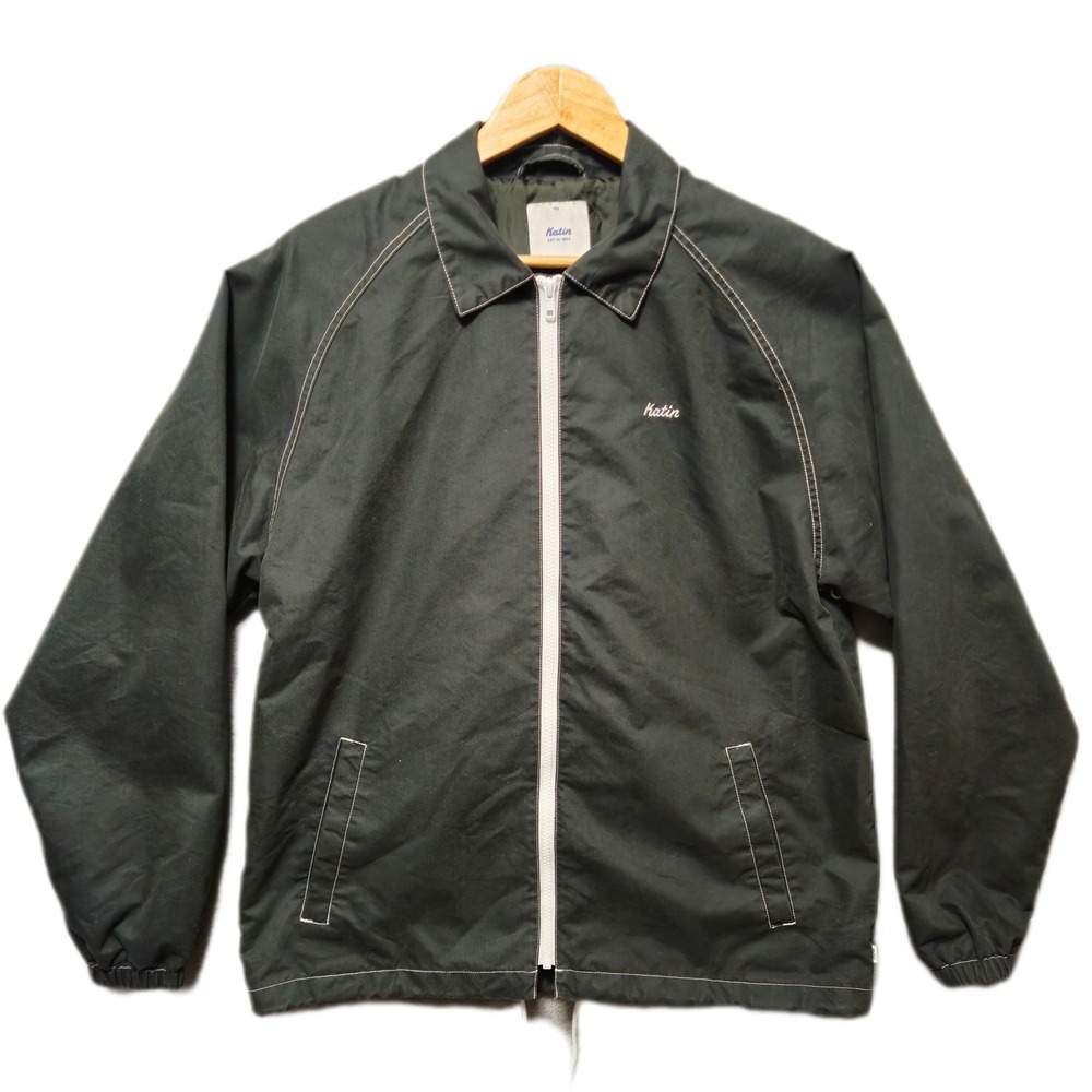 Katin Surfside Jacket Dark Green Cotton Nylon Zip Windbreaker Size‎ Mens Medium